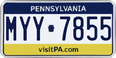 PA license plate MYY7855