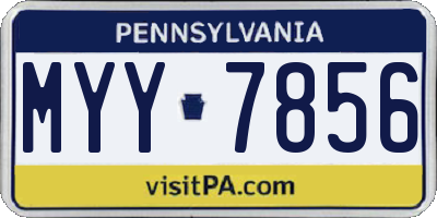 PA license plate MYY7856