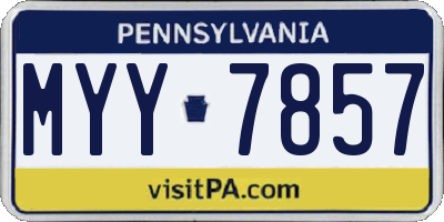 PA license plate MYY7857
