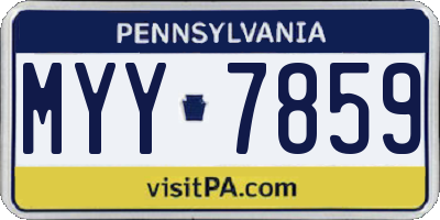 PA license plate MYY7859