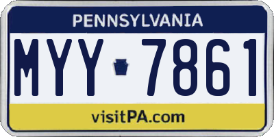 PA license plate MYY7861
