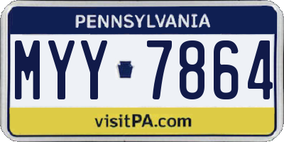 PA license plate MYY7864