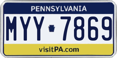 PA license plate MYY7869
