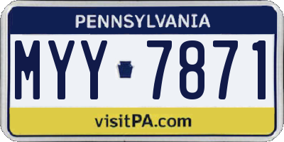 PA license plate MYY7871