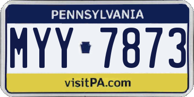 PA license plate MYY7873