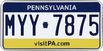 PA license plate MYY7875
