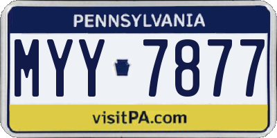 PA license plate MYY7877