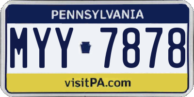 PA license plate MYY7878