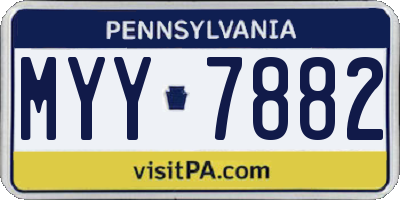 PA license plate MYY7882