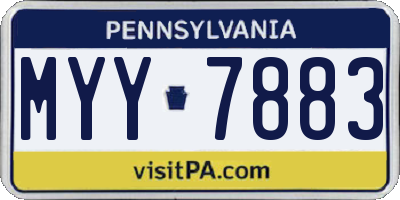 PA license plate MYY7883