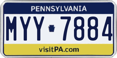 PA license plate MYY7884