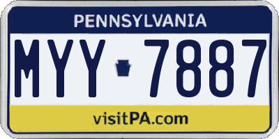 PA license plate MYY7887
