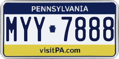 PA license plate MYY7888