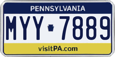 PA license plate MYY7889