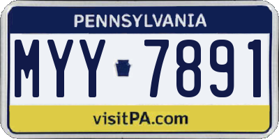 PA license plate MYY7891