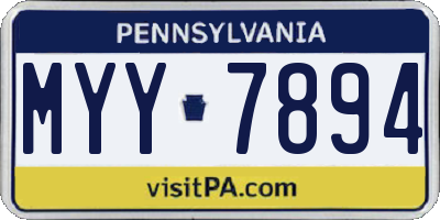 PA license plate MYY7894