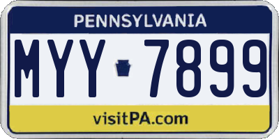 PA license plate MYY7899