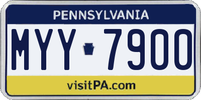 PA license plate MYY7900