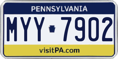PA license plate MYY7902