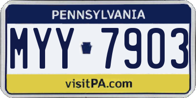 PA license plate MYY7903