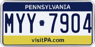 PA license plate MYY7904