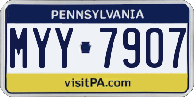 PA license plate MYY7907
