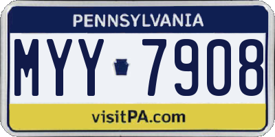 PA license plate MYY7908