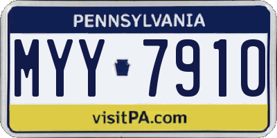 PA license plate MYY7910