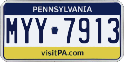 PA license plate MYY7913