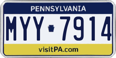 PA license plate MYY7914