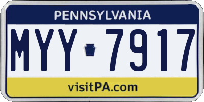 PA license plate MYY7917