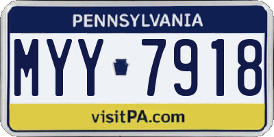 PA license plate MYY7918