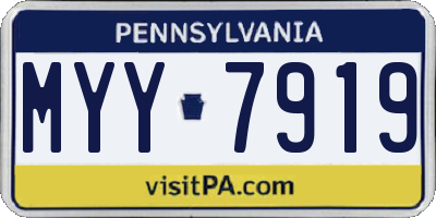 PA license plate MYY7919