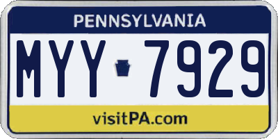 PA license plate MYY7929