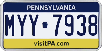 PA license plate MYY7938