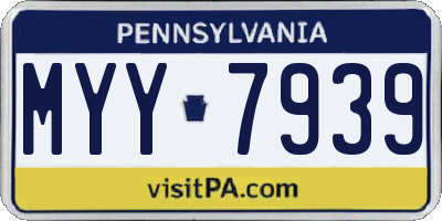 PA license plate MYY7939