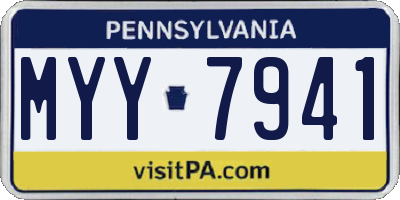 PA license plate MYY7941
