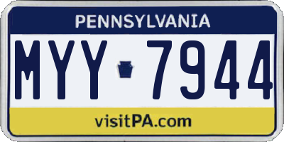 PA license plate MYY7944