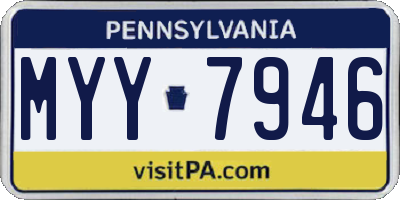PA license plate MYY7946