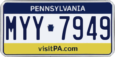 PA license plate MYY7949