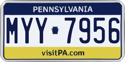 PA license plate MYY7956
