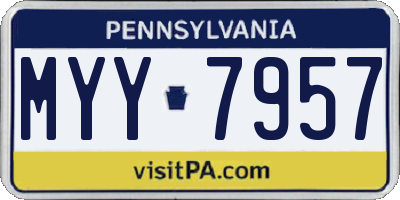 PA license plate MYY7957
