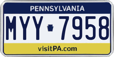PA license plate MYY7958