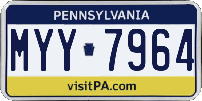 PA license plate MYY7964