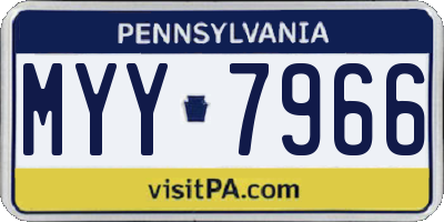 PA license plate MYY7966