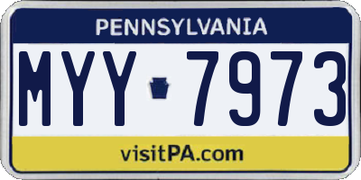 PA license plate MYY7973