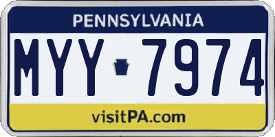 PA license plate MYY7974