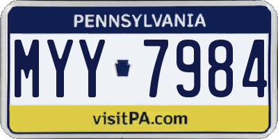 PA license plate MYY7984