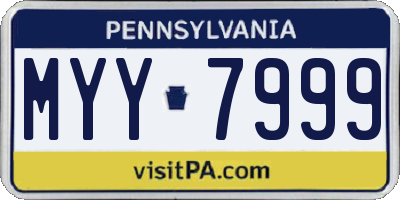 PA license plate MYY7999