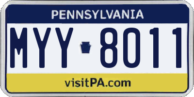 PA license plate MYY8011